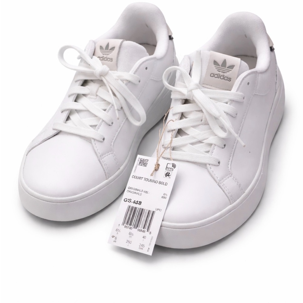 Adidas Originals Court Tourino Bold White Sneakers – Size 8 US New without box